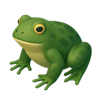 Goliath frog resting on leaves