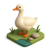 White goose near pond