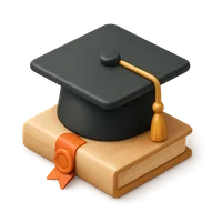 Graduation cap tossed in air