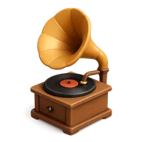 Antique gramophone with horn