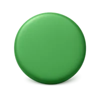 Green circle 3D icon in a premium front-facing style for UI design and status indicators