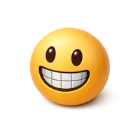 Grinning face isometric 3D icon for emoji, chat, reactions, and playful user interface design