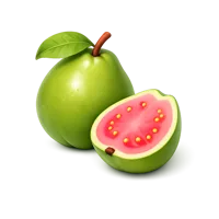 Free isometric 3D guava icon, tropical fruit illustration for food, nutrition, and produce themed designs.