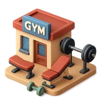 Isometric 3D icon of Gym 