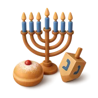 Isometric 3D icon of Hanukkah 