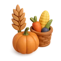 Isometric 3D icon of Harvest Festival 