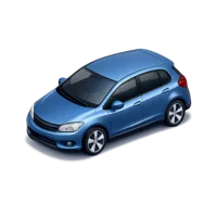 Isometric 3D hatchback car icon for transportation, vehicle listings, and mobility app visuals