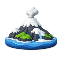 Heard Island front-facing 3D UI icon for travel, geography, and map interface design