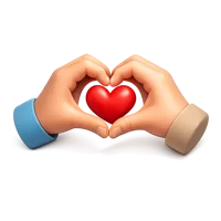 Heart Hands isometric 3D icon showing a love and support hand gesture, free to download