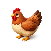 Hen isometric 3D icon for farm, poultry, and agriculture-themed designs