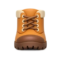 Front-facing hiking boot 3D icon for outdoor, trekking, travel, and fitness UI design