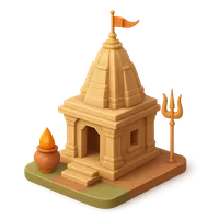 Isometric 3D icon of Hindu Temple 