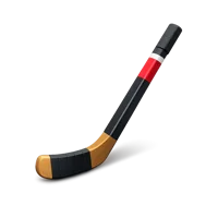 Isometric 3D hockey stick icon for winter sports, athletic equipment, and game related design projects