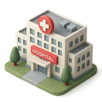 Isometric 3D icon of Hospital 