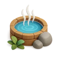 Isometric 3D icon of Hot Spring 