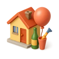 Isometric 3D icon of House Party 