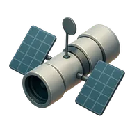 Isometric 3D icon of Hubble Space Telescope 