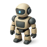 Isometric 3D icon of Humanoid Robot 