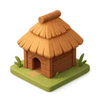 Isometric 3D icon of Hut 