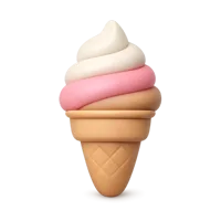 Front-facing ice cream 3D icon in a premium UI style, free to download for food and dessert app designs.