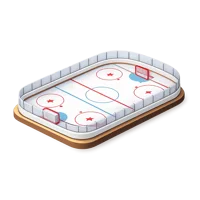 Isometric 3D ice rink icon for winter sports, skating venues, and recreation visuals