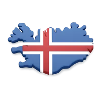 Front-facing Iceland 3D icon for travel, geography, and country selection interfaces