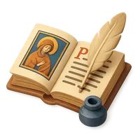 Isometric 3D icon of Illustrated Manuscript 