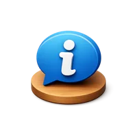 Isometric 3D info symbol icon for help, information, and user interface design