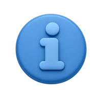 Information 3D UI icon in a premium front-facing non-isometric style for help, support, and interface design
