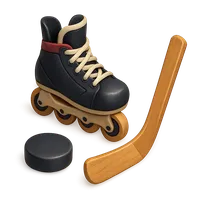 Isometric 3D icon of Inline hockey 