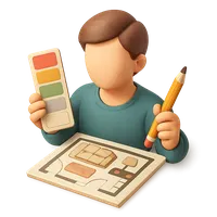 Isometric 3D icon of Interior Designer 