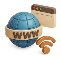 Isometric 3D icon of Internet 