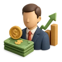 Isometric 3D icon of Investor 