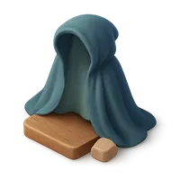Isometric 3D icon of Invisibility Cloak 