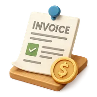 Isometric 3D icon of Invoice 