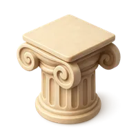 Isometric 3D icon of Ionic Column 