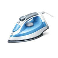 Isometric 3D clothes iron icon for laundry, home appliance, and household care designs
