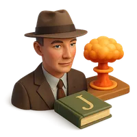 Isometric 3D icon of J. Robert Oppenheimer 