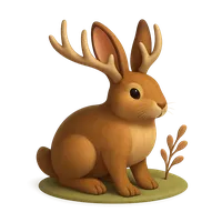 Isometric 3D icon of Jackalope 