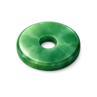 Isometric 3D jade disc icon inspired by an ancient ceremonial jade artifact, free to download for culture and history designs.
