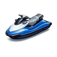 Isometric 3D Jet Ski icon for water sports, marine travel, and recreation design projects