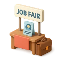 Isometric 3D icon of Job Fair 