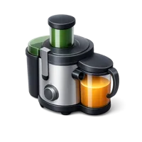 Isometric 3D juicer icon for kitchen appliance, fresh juice, and healthy drink visuals