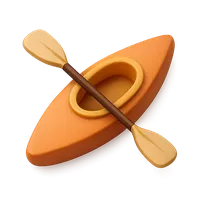 Isometric 3D icon of a kayak, stylized vector illustration for digital icon sets