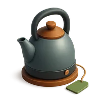 Isometric 3D icon of a kettle, stylized vector illustration for digital icon sets