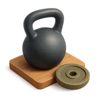 Isometric 3D icon of a kettlebell, stylized vector illustration for digital icon sets