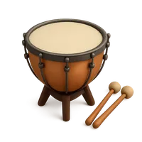 Isometric 3D icon of a kettle drum, stylized vector illustration for digital icon sets