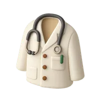 Isometric 3D icon of a lab coat, stylized vector illustration for digital icon sets