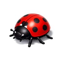 Ladybug isometric 3D icon with a red spotted shell, free to download for nature and garden designs