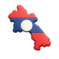 Laos front-facing 3D UI icon for travel apps, country selectors, and localization interfaces